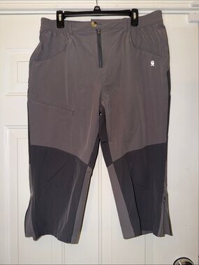 Donna Karan Gray Two-Tone Active Track Capri Pants. Sz XL